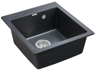 Мойка кухонная Paulmark Kante PM104651-BLM чёрный металлик